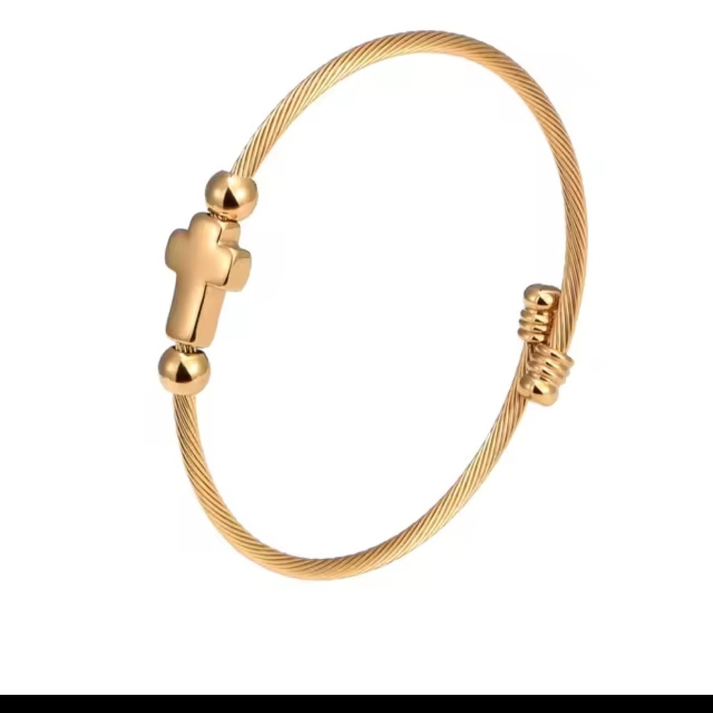 Cross Charm Bangle - Picture 4 of 4